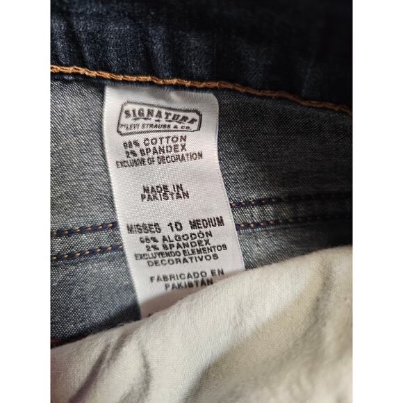 Levi Strauss Signature Womens At Waist Bootcut Jeans Blue Denim Classic Fit- 10 - Picture 5 of 7